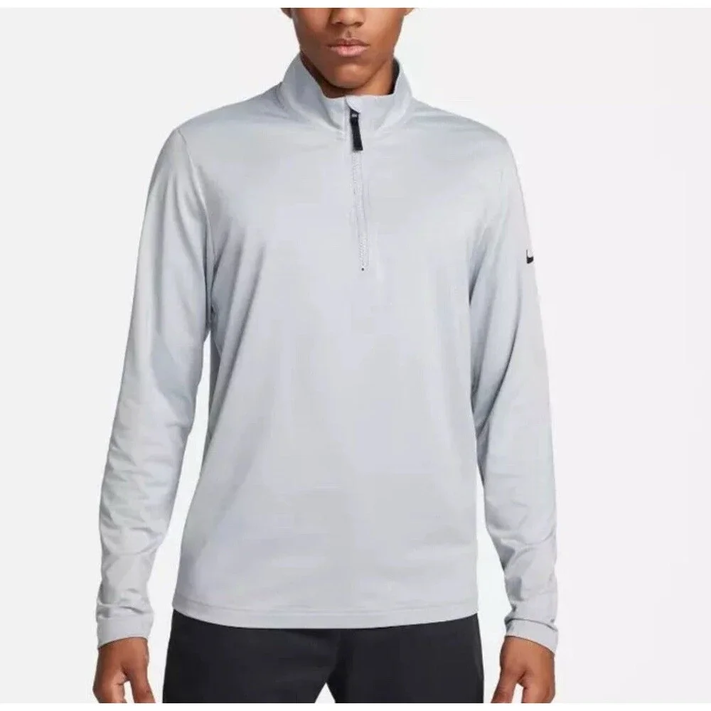 Size S Tall Nike Dri-Fit Victory FD5837-077 Gray 1/4 Zip Long Sleeve Golf Jacket